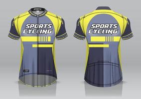 diseño de camiseta para ciclismo, vista frontal y posterior, uniforme elegante y fácil de editar e imprimir, uniforme del equipo de ciclismo vector