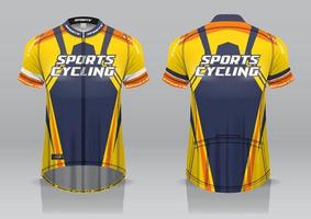 diseño de camiseta para ciclismo, vista frontal y posterior, uniforme elegante y fácil de editar e imprimir, uniforme del equipo de ciclismo vector