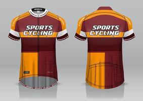 diseño de camiseta para ciclismo, vista frontal y posterior, uniforme elegante y fácil de editar e imprimir, uniforme del equipo de ciclismo vector