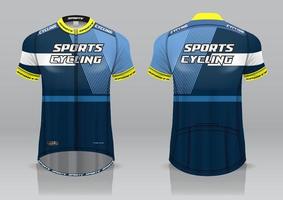 diseño de camiseta para ciclismo, vista frontal y posterior, uniforme elegante y fácil de editar e imprimir, uniforme del equipo de ciclismo vector