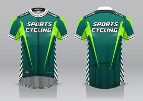 diseño de camiseta para ciclismo, vista frontal y posterior, uniforme elegante y fácil de editar e imprimir, uniforme del equipo de ciclismo vector