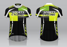 diseño de camiseta para ciclismo, vista frontal y posterior, uniforme elegante y fácil de editar e imprimir, uniforme del equipo de ciclismo vector