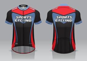 diseño de camiseta para ciclismo, vista frontal y posterior, uniforme elegante y fácil de editar e imprimir, uniforme del equipo de ciclismo vector