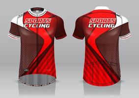 diseño de camiseta para ciclismo, vista frontal y posterior, uniforme elegante y fácil de editar e imprimir, uniforme del equipo de ciclismo vector