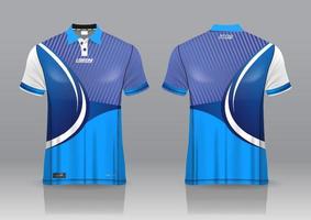 Diseño de uniforme de camisa de polo, se puede utilizar para bádminton, golf en la vista frontal, vista posterior. vector de maqueta de jersey, diseño premium muy simple y fácil de personalizar