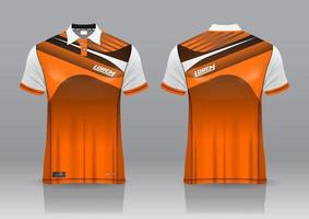 Diseño de uniforme de camisa de polo, se puede utilizar para bádminton, golf en la vista frontal, vista posterior. vector de maqueta de jersey, diseño premium muy simple y fácil de personalizar