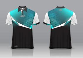 Diseño de uniforme de camisa de polo, se puede utilizar para bádminton, golf en la vista frontal, vista posterior. vector de maqueta de jersey, diseño premium muy simple y fácil de personalizar