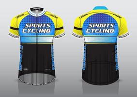 diseño de camiseta para ciclismo, vista de camiseta delantera y trasera, uniforme elegante y fácil de editar e imprimir, uniforme del equipo de ciclismo vector