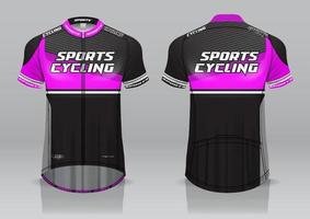 diseño de camiseta para ciclismo, vista frontal y posterior, uniforme elegante y fácil de editar e imprimir, uniforme del equipo de ciclismo vector