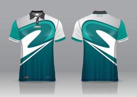 Diseño de uniforme de camisa de polo, se puede utilizar para bádminton, golf en la vista frontal, vista posterior. vector de maqueta de jersey, diseño premium muy simple y fácil de personalizar