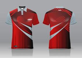 Diseño de uniforme de camisa de polo, se puede utilizar para bádminton, golf en la vista frontal, vista posterior. vector de maqueta de jersey, diseño premium muy simple y fácil de personalizar