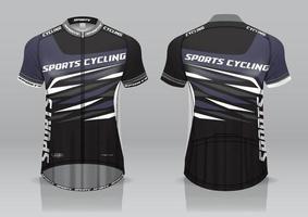 diseño de camiseta para ciclismo, vista frontal y posterior, uniforme elegante y fácil de editar e imprimir, uniforme del equipo de ciclismo vector