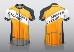 diseño de camiseta para ciclismo, vista de camiseta delantera y trasera, uniforme elegante y fácil de editar e imprimir, uniforme del equipo de ciclismo vector