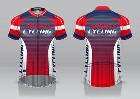 diseño de camiseta para ciclismo, vista frontal y posterior, uniforme elegante y fácil de editar e imprimir, uniforme del equipo de ciclismo vector