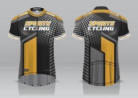 diseño de camiseta para ciclismo, vista frontal y posterior, uniforme elegante y fácil de editar e imprimir, uniforme del equipo de ciclismo vector