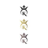 Luxury logo letter mark K with crown and royal symbol free vector