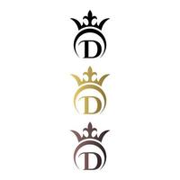 Luxury logo letter mark D with crown and royal symbol free vector