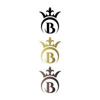 Luxury logo letter mark B with crown and royal symbol free vector