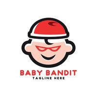 logotipo de bebé bandido, diseño de mascota de concepto de logotipo de bebé vector gratuito