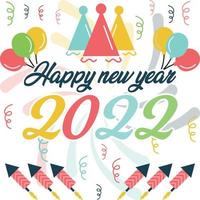 Happy New year 2022 banner background  illustration free vector