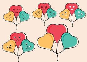 cute balloons character flat illustration free vector