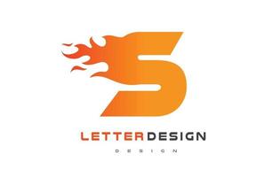 S Letter Flame Logo Design. Fire Logo Lettering Concept. vector