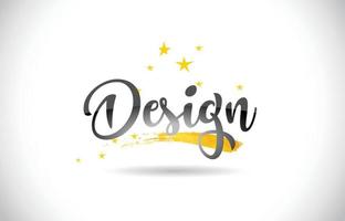 Design Word Vector Text with Golden Stars Trail and Handwritten Curved Font.