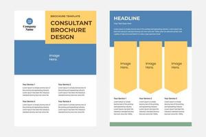 Consultant brochure design template, suitable for marketing tool and content media social vector