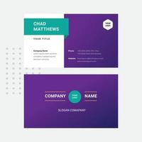 Gradient purple corporate business card design template vector
