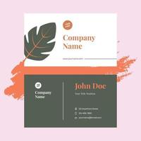 Green Business card design template, suitable for content marketing tool vector