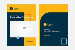 Cover template executive summary, suitable for content business marketing tool vector