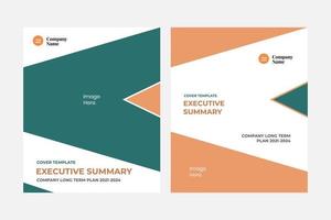 Futuristic cover template executive summary, suitable for content business marketing tool vector