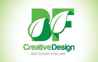 BF Green Leaf Letter Design Logo. Eco Bio Leaf Letter Icon Illustration Logo. vector