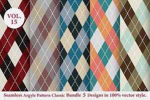 Argyle classic Pattern vector Bundle 5 designs Traditional,Fabric texture background