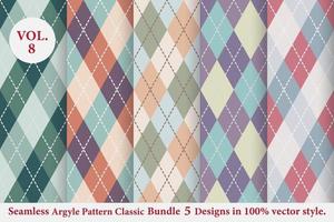 Argyle classic Pattern vector Bundle 5 designs Traditional,Fabric texture background