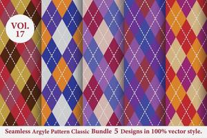 Argyle classic Pattern vector Bundle 5 designs Traditional,Fabric texture background