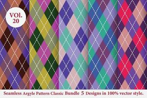 Argyle classic Pattern vector Bundle 5 designs Traditional,Fabric texture background