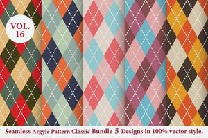 Argyle classic Pattern vector Bundle 5 designs Traditional,Fabric texture background