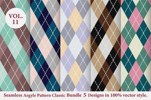 Argyle classic Pattern vector Bundle 5 designs Traditional,Fabric texture background