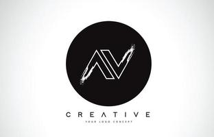 AV Modern Leter Logo Design with Black and White Monogram. Creative Letter Logo Brush Monogram. vector