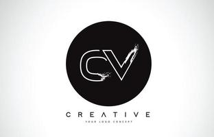 CV Modern Leter Logo Design with Black and White Monogram. Creative Letter Logo Brush Monogram. vector