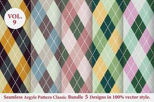 Argyle classic Pattern vector Bundle 5 designs Traditional,Fabric texture background