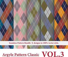 Argyle classic Pattern vector Bundle 5 designs Vol.19,Traditional,Fabric texture background