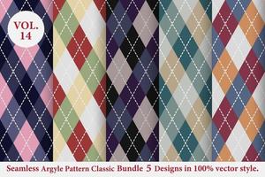 Argyle classic Pattern vector Bundle 5 designs Traditional,Fabric texture background