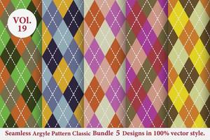 Argyle classic Pattern vector Bundle 5 designs Traditional,Fabric texture background