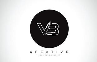 Diseño de logotipo de letra moderna vb con monograma en blanco y negro. monograma de pincel de logotipo de letra creativa. vector