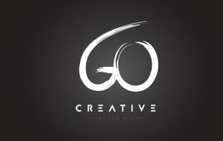 GO Brush Letter Logo Design. Artistic Handwritten Letters Logo Concept. vector