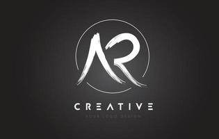 AR Brush Letter Logo Design. Artistic Handwritten Letters Logo Concept. vector