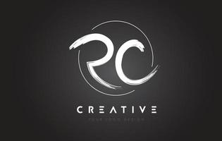 Diseño de logotipo de letra de cepillo rc. concepto artístico del logotipo de letras manuscritas. vector