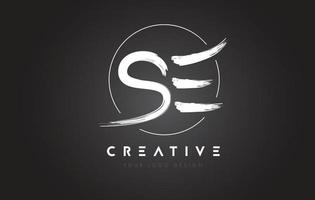 SE Brush Letter Logo Design. Artistic Handwritten Letters Logo Concept. vector